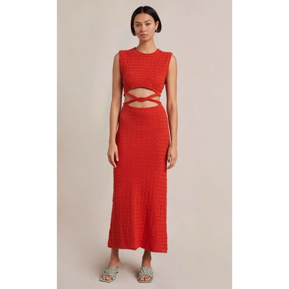 Bec And bridge Effie Crochet Maxi Dress Volt Red SIze 8-10 Resortwear Beach